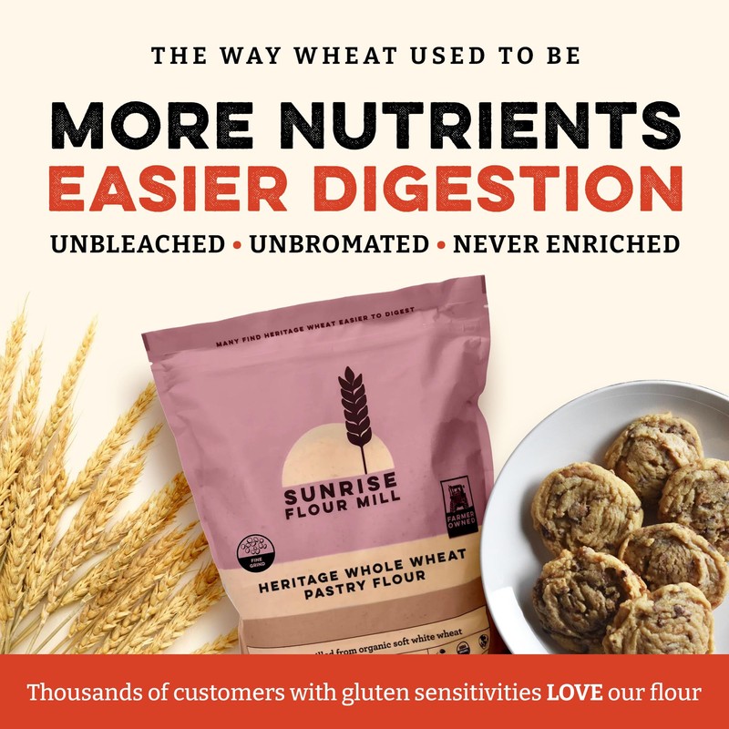 Sunrise Flour Mill USDA Organic Heritage Whole Wheat Pastry Flour