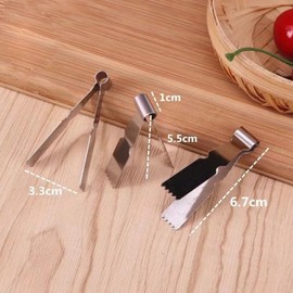 4 PCS Pastry Tweezers Tongs, Stainless Steel Maggash Pastry Tools Cookie Maker Dough Scraper Press, Pastry Tongs Baking Crimper