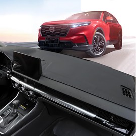 REPOYUL Fit for Honda CR-V 2025 2024 2023 Dashboard Black Center Console Cover Dashboard Pad Protector Sunshade Upgraded Edge Microfiber Leather Pad (with HUD, red line)