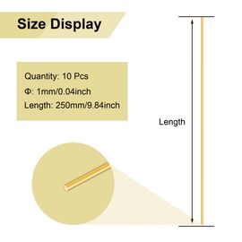 LAVMHAB Round Brass Rod 1mm x 250mm, 10 Pcs