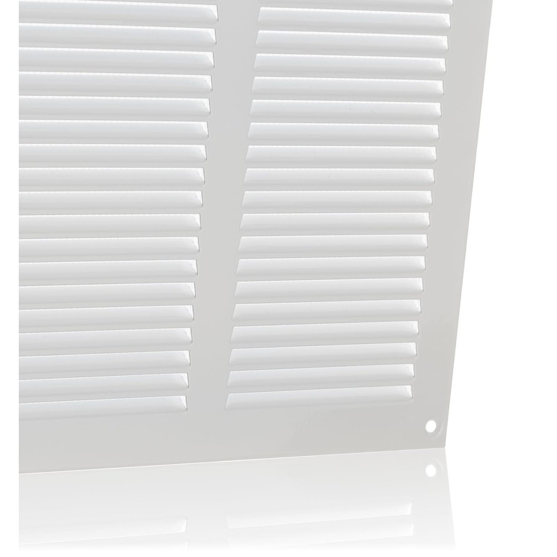 300x300mm / 12x12 inch White Metal Ventilation Grille with Flyscreen