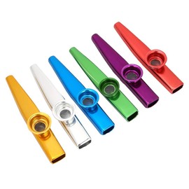 6pcs Kazoo, Metal Portable Mouth Kazoo with 5 Flute Diaphragm Ukulele Guitar Partner Easy to Learn Musical Instrument