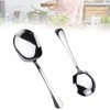 KLYNGTSK 2PCS Large Serving Spoons Stainless Steel Serving Spoon Silver Serving Spoons with Long Handle Big Spoons for Serving Kitchen Tablespoon Restaurant Soup Spoon Banquet Flatware ï¼25/22cmï¼