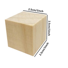 Fycooler Small Wooden Cubes (80 Pack) - 2.54x2.54 x2.54cm (1x1x1inch)Wood Cubes-Natural Unfinished Pine Wood Blocks - Educational Craft Cubes for DIY, Stamps, Art & Crafts, Painting, Puzzles, Numbers