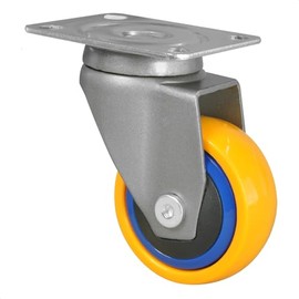 WAGNER design yourself Design 3C Swivel Castor / Transport Castor / Furniture Castor, Screw-On Plate, Multi-Coloured (Diameter) 50 mm