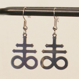 Riot Gear MFG LEVIATHAN CROSS EARRINGS - goth black metal satanic merciful fate king diamond