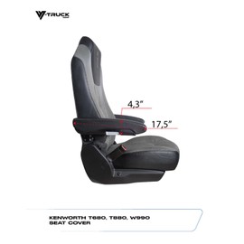 V-TRUCK CORP Armrest Cover Set for Kenworth T680, T880, W990