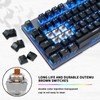 MOTOSPEED 2.4GHz Wireless/USB Wired Mechanical Keyboard 104Keys Led Backlit Brown