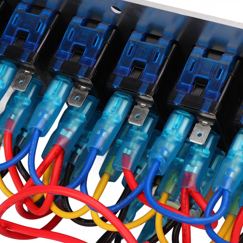 Rocker Switch Panel 8 Gang 12‑24V 5 Pin Blue Light