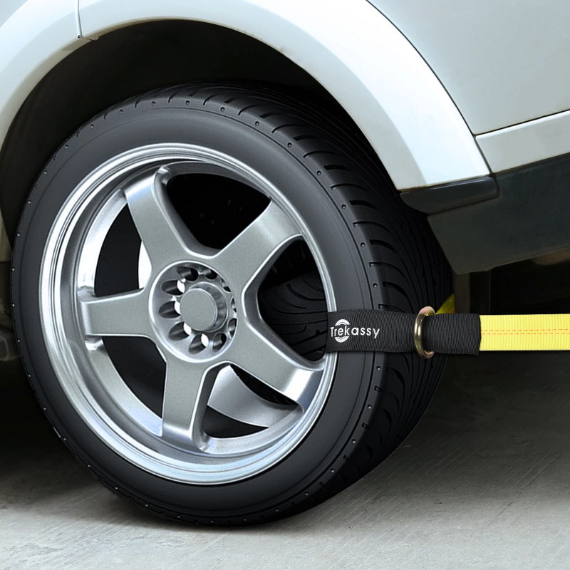 Trekassy 4 Pack Axle Straps Car Trailer Hauler Ratchet Tie