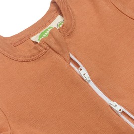PARADE Organic Essential Basic '2-Way' Zipper Romper - Long Sleeve Caramel 12-18M no Mitts