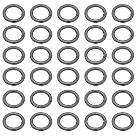 HarParBar 30Pcs 28mm Spring O Ring Zinc Alloy Split Rings Round Carabiner Snap Clip Spring Keyring Buckle for Bag Purse Handbag Craft Jewelry Making (Gun Black)