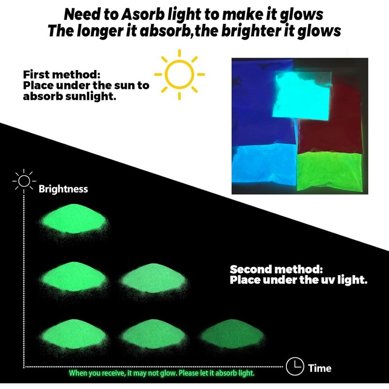 HZSanZ Glow in The Dark Powder 1oz - Ultra Bright