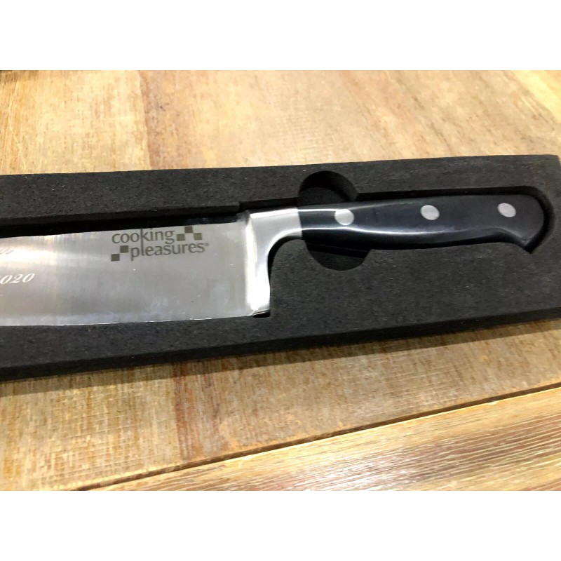COOKING PLEASURES Chef's Knife, Stainless, Full Tang NEW! Engraving error