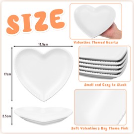 12 pcs Heart Shaped Plates Ceramic Salad 6.9 Inches Ceramic Graduation Plates Dinner Heart Shaped Serving Dish Dessert Elegant for Kitchen Steak Snacks(White)
