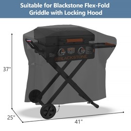 Agustone Grill Cover for Blackstone 2350 On-The-Go 22” Omnivore Flex-Fold Griddle with Locking Hood, Portable Griddle Cover, Waterproof BBQ Cover for Outdoor Griddle Cover- 41x25x37 in