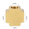 uxcell Brass Cross Pipe Fitting 1/4 PT Female Thread 4