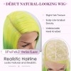 DÉBUT Ombre Lemon Green Asymmetrical Side Part Long Bob Wig