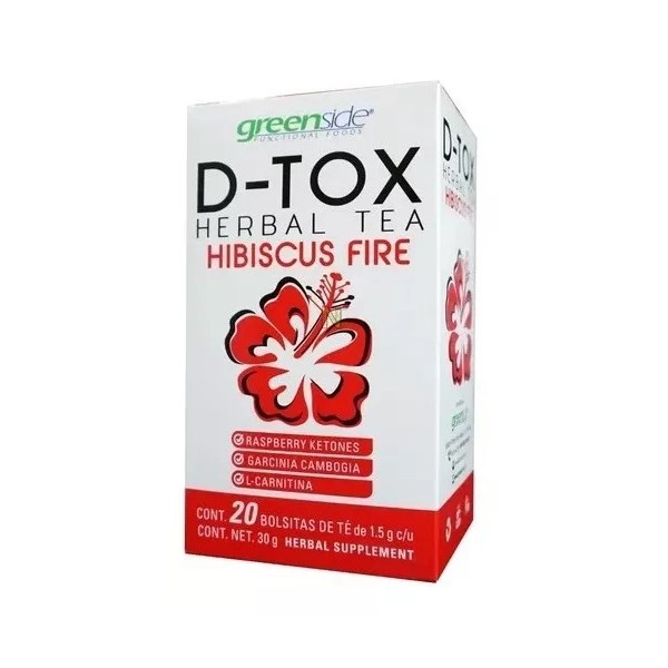 Greenside Te D-tox Hibiscus Fire 30g, 20 Bolsitas Sfn
