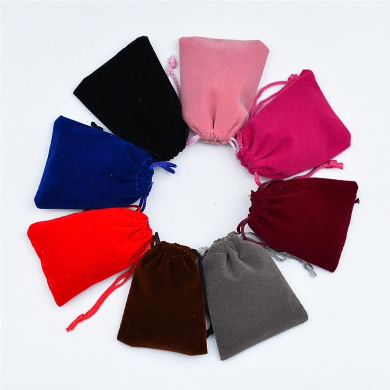GELIMY 10PCS Soft Coloful Velvet Pouches Bag Jewellery Packing Drawstring