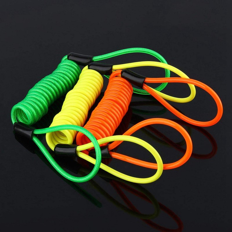 Motorcycle Disc Lock Cable, Security Spring Reminder Cable for Motorcycle