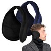 Basic Sense 2PCS Extra Wide Plain Earmuff, Navy-Black