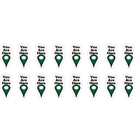 StickerTalk Green You are Here Pointer Stickers, 1 Sheet of 16 Stickers, 0.5 inch by 1 inch Each
