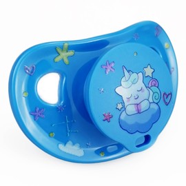 WhisperWilds Adult Sized Pacifier Unicorn Pattern Cute Printed Blue