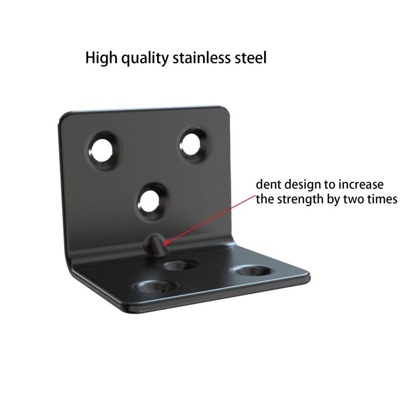 Black Stainless Steel Shelf Bracket,Joint Right Angle Bracket,L Shape Heavy
