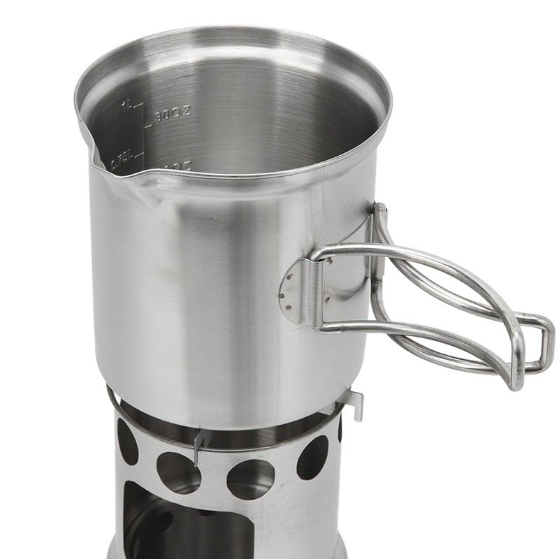 Stainless Steel Cookware Set Portable Camping Stove Cooking Pot Set