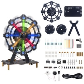 STEM Soldering Practice Kit - DIY Rotating Ferris Wheel Solder Practice Kit with 10 Light Modes, Colorful LED Electronics Soldering Projects for Adult Student Training Desk Decor Present