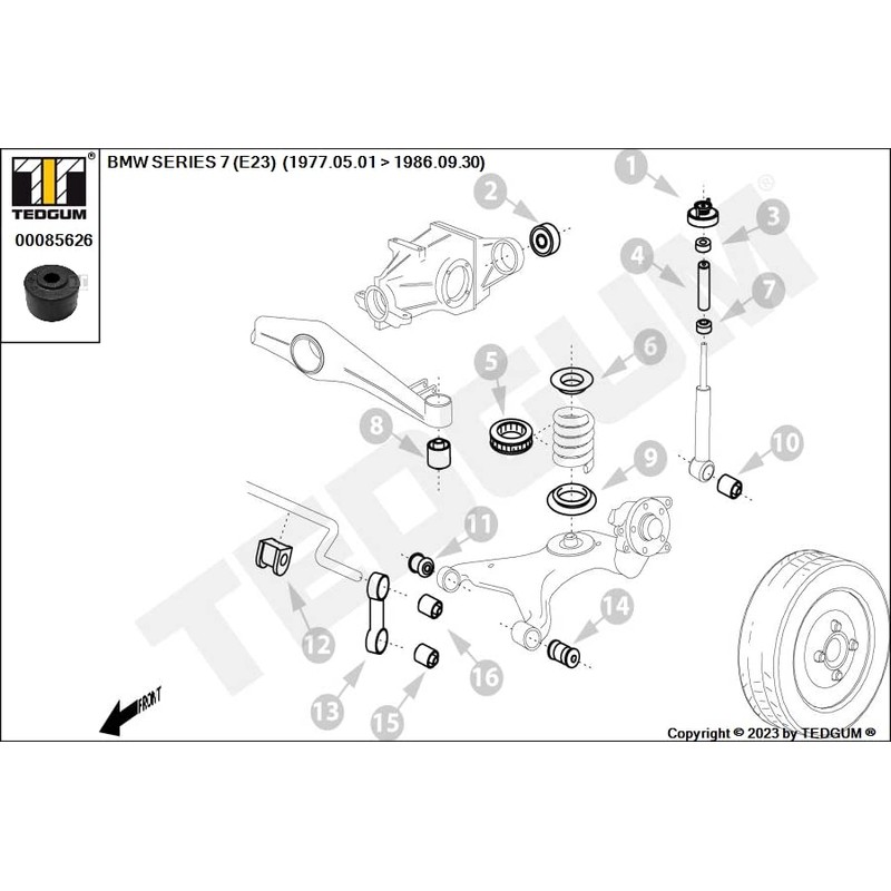 TEDGUM 00085626 Bushing for Stabiliser Connection