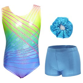 Aosva Gymnastics Leotards for Baby Girls Sparkle One-piece Colorful Rainbow Dancing Athletic Leotards 2-3Years