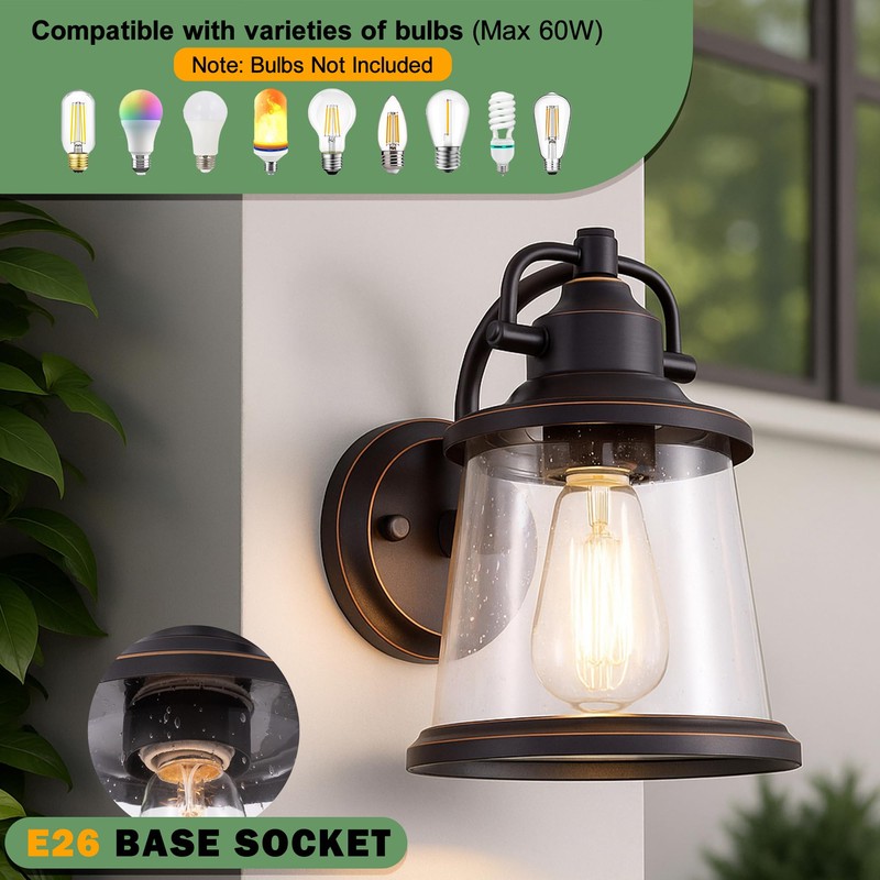 GRUENLICH Outdoor Wall Lantern, Wall Sconce as Porch Lighting Fixture,