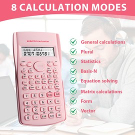 Pink Math Scientific Calculator with 240 Functions, Engineering Calculator for Back to School Office Home, Features Two-Line Display and HD Large Screen Ideal for Secondary Students and Teachers