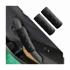 KHGUZ 2PCS Car Grab Handle Cover, Soft Velvet Vehicle Door Pull Handle Protector, Anti-Scratch Automotive Interior Grip Gloves Decoration Accessories, Universal for SUV, Sedan, Truck (Black)
