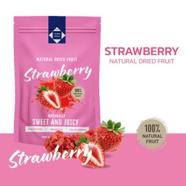 Natural Dried Strawberry – Premium Quality, Soft & Chewy, Naturally Sweet, Gluten-Free, Vegan, Healthy Snack Option, High in Vitamins, 3.5OZ (100gram) – Made in Thailand