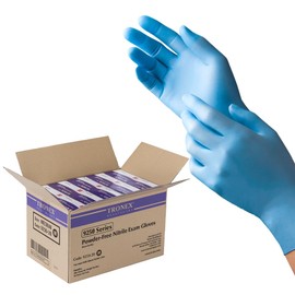 TRONEX 9250 Nitrile Disposable Gloves, Medical Grade Exam Glove, Food Preparation,Beauty, Tattoo, Fingertip Textured, Latex Free, Powder Free, Blue, X-Small, Case of 1000