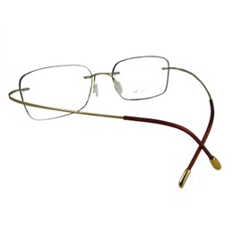 Circleperson Rimless Titanium Eyeglass frames RX-able Men Hingeless Light weight 55-18-140 (Lens width 55 mm, Gold)