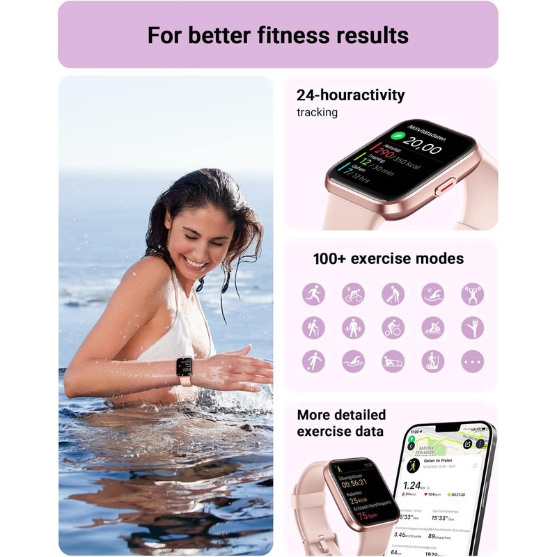 Smart Watch for Women Android & iPhone, Alexa Built-in, 1.8"