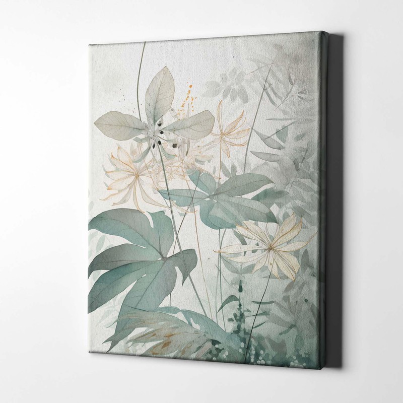 Whispering Botanicals No.1 – Minimal Leaf Study in Green and