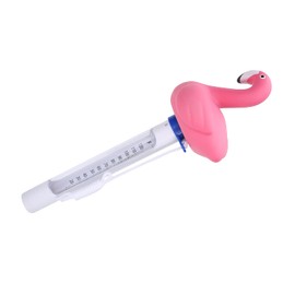 Swimming Pool Thermometer, Floating Water Thermometer, Cartoon Shaped Baby Pool Thermometer Meter for Spa Temperature Testing Tool Flamingo