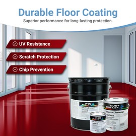 RUST BULLET DuraGrade Concrete - Wine Red - 1 Quart - High-Performance, Easy-To-Apply Concrete Paint for Garages, Basements, Porches & Patios, No Etching Needed