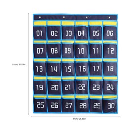 Hohopeti Classroom Phone Organizer Chart Wall Hanging Storage Bag with Hooks for Classroom Phone Holder Calculator Holder for Teachers Pocket Chart for Easy Phone Storage