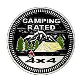 Metal Car Emblem, Metal, 3D Logo, Double Sided Tape, Camping Design, Easy Installation, Outdoor Style, Dress Up, Universal (C/Lightweight Model)