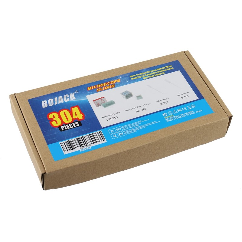 BOJACK 100 Pcs Pre-Cleaned Microscope Slides with Ground Edge and