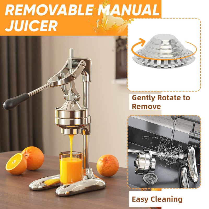 Nisorpa Manual Juicer Hand Press Commercial Citrus Juicer Machine Stainless