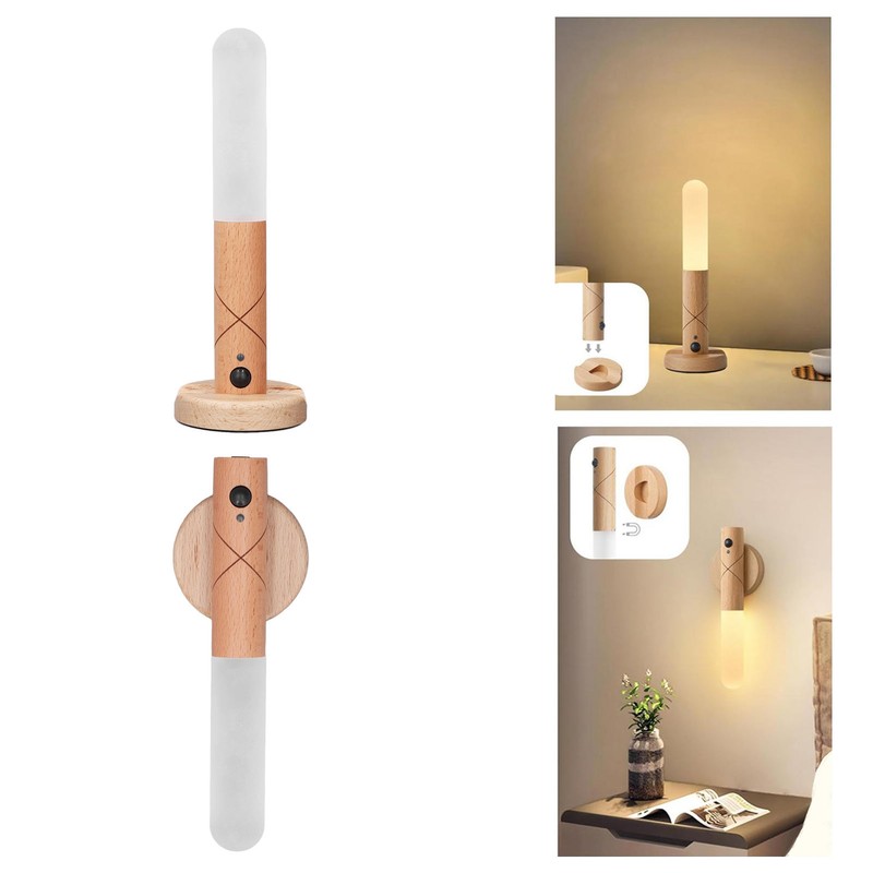 LED Motion Sensor Night Light Brightness Adjustable Portable USB Rechargeable