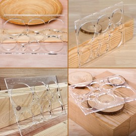 Monliful 10"*7.9" inches 13 in 1 Router Template for Woodworking,Router Jig Template,Bowtie Router Template Jig Kit, Circle Inlay Template Decorative Template, clarity