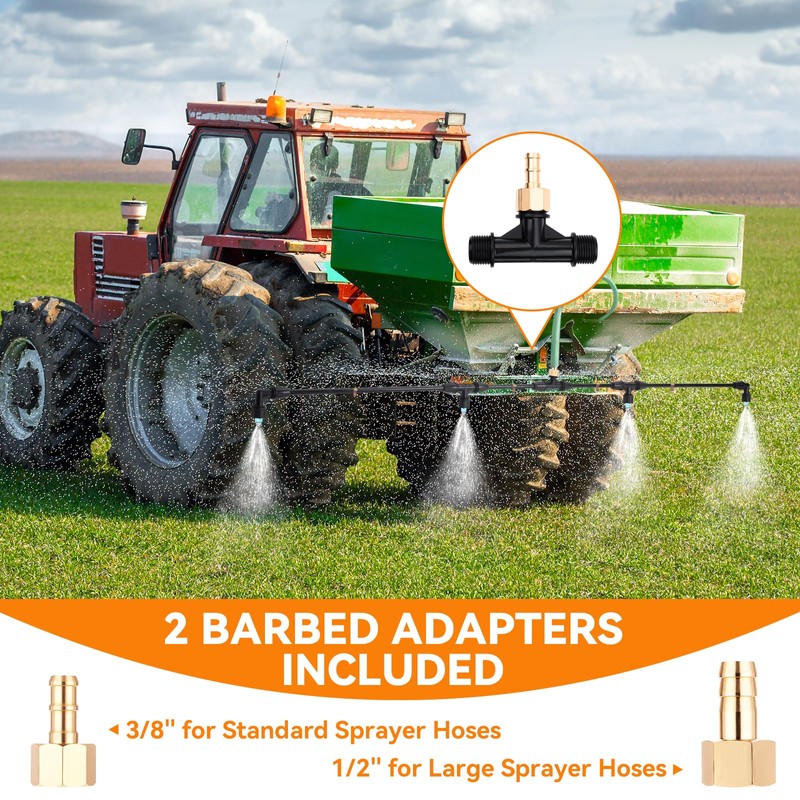 4-Nozzle Sprayer Boom Wand with 3/8" & 1/2'' Brass Fittings,